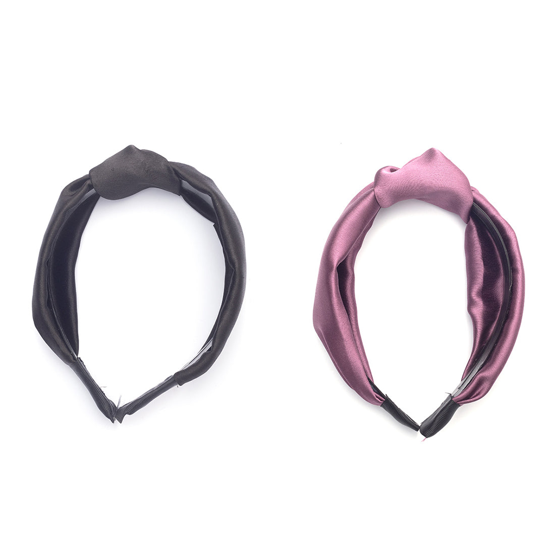 Luxurious Purple Satin Hairband, Adorned With A Stylish Top Knot, Ideal For A Sophisticated Look.