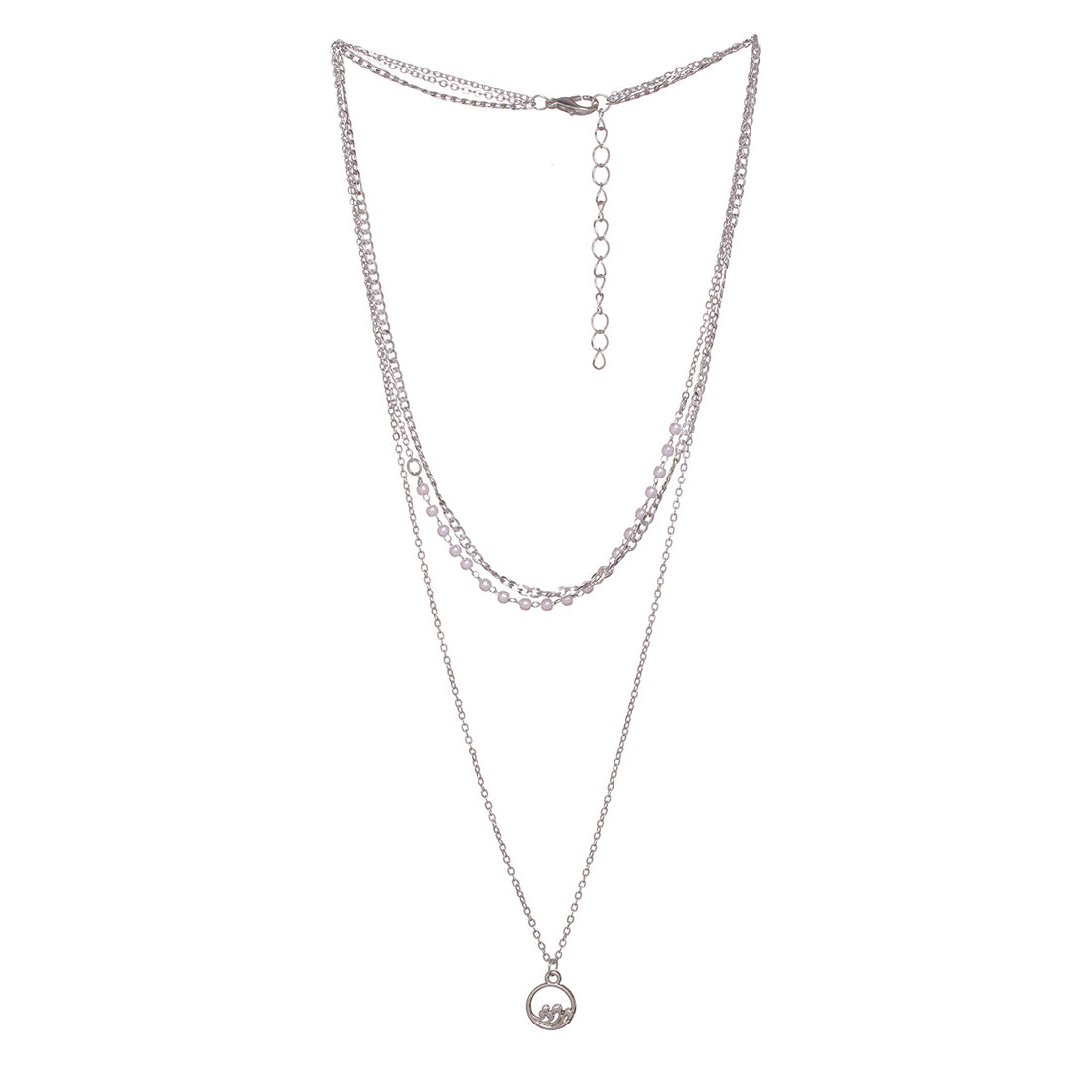 High quality Dolce and Gabbana silver chain layered necklace