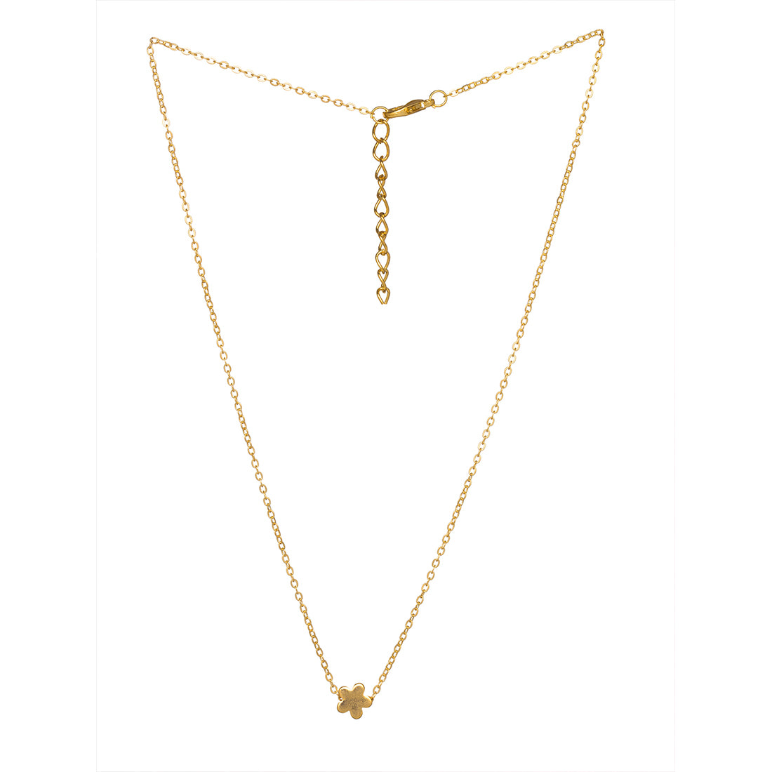 Gold-Toned Chain With Minimalist Flower Pendant