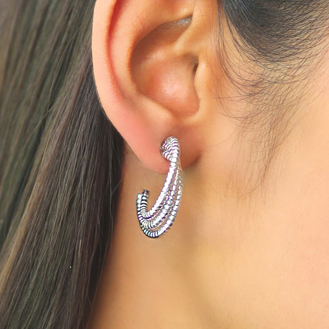 NEW Two tone popular Earrings 4329