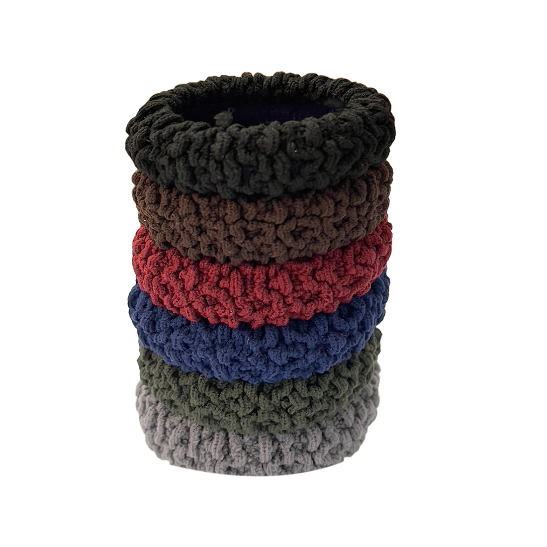 Set Of 6 Trendy Elastic Multicolor Thick Hair Ties